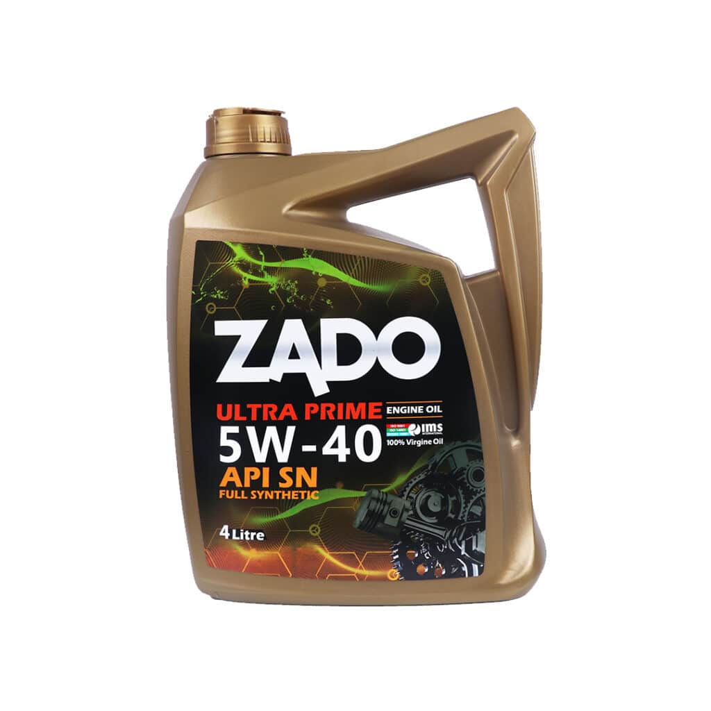 روغن موتور الترا پرایم برند زادو 5W-40 SN تکی و کارتن 6 عدد (4 لیتری)