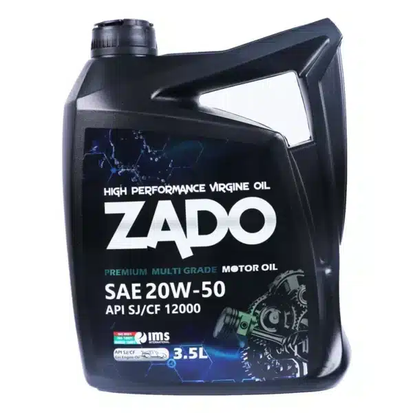 روغن موتور SJ پرمیوم برند زادو 20W-50 تکی و کارتن 6 عدد (3.5 لیتری)