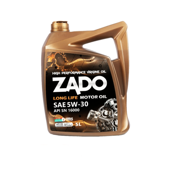 روغن موتور لانگ لایف برند زادو 5W-30 SN تکی و کارتن 4 عدد (5 لیتری)